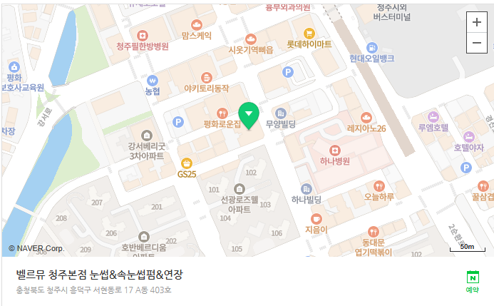 벨르뮤 청주본점 지도